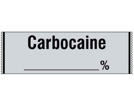 Shamrock - Drug Label Anesthesia Label Carbocaine____% Gray 1/2 X 1 Inch - SA-307