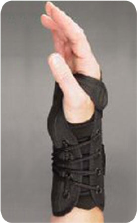 Bird & Cronin Westport Wrist Brace Metal Palmar Stay, Rigid Dorsal Stay Flannel Left Hand Black X-Small - 8148509