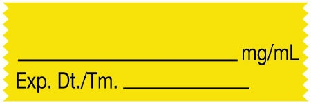 United Ad Label UAL Pre-Printed / Write On Label Communication Fill In __________ mg/mL / Exp.Dt./Tm. _______ Yellow 1/2 X 1-1/2 Inch - ULTA05