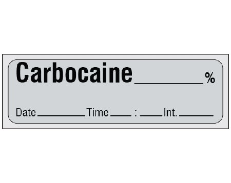 Shamrock Scientific Shamrock Pre-Printed Label Anesthesia Label CARBOCAINE _____ % / Date _____ Time _____ Int. _____ Gray 1/2 X 500 Inch - SA-56-DTI-PRE