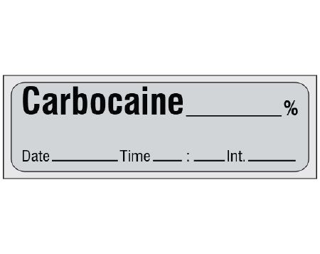 Shamrock - Drug Label Anesthesia Label Carbocaine____% Gray 1/2 X 1 Inch - SA-56-DTI-PRE