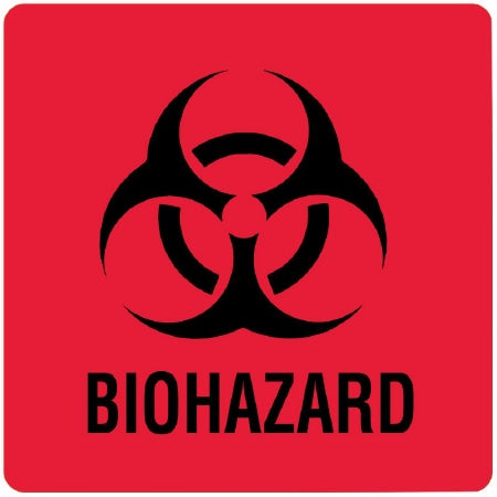 United Ad Label - Pre-Printed Label Warning Label Red Paper Biohazard Black Biohazard 8 X 10 Inch - ULBH501