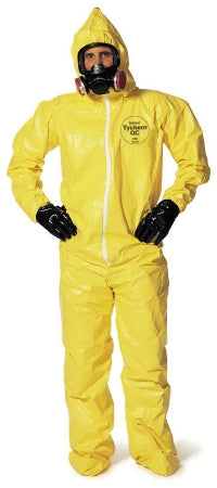 DuPont Tychem QC 122 - Coverall with Hood and Boot Covers X-Large Yellow Disposable NonSterile - 190881691