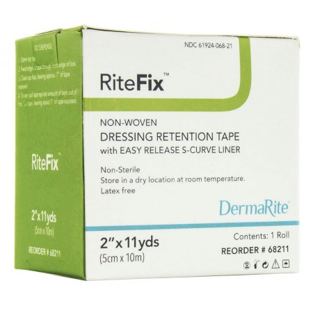 RiteFix - Dressing Retention Tape with Liner Water Resistant Nonwoven 6 Inch X 11 Yard White NonSterile - 68611