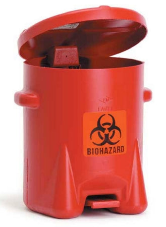 Market Lab Inc MarketLab Medical Waste Receptacle 10 gal. Round Red Polyethylene Step On - 1336