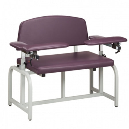 Clinton Industries Lab-X Series Bariatric Power Blood Drawing Chair Double Adjustable Flip Armrests Purple Gray - 66000B-3PG