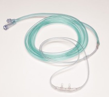 Salter Labs Salter-Style ETCO2 Nasal Sampling Cannula with O2 One Nare O2 / One Nare Sampled Adult Curved Prong / Non-flared Tip - 4707-7-7-10