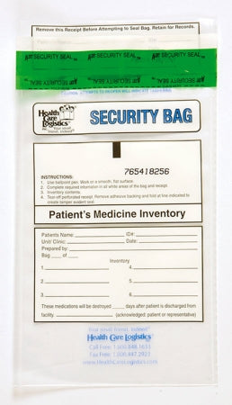 Health Care Logistics Health Care Logistics Patient Medicine Inventory Bag 6 X 9 Inch Polyethylene Tamper Evident Tape Closure Clear - 10456