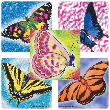 Smilemakers  100 Per Unit Butterflies Sticker 2.5 Inch - BUTFB