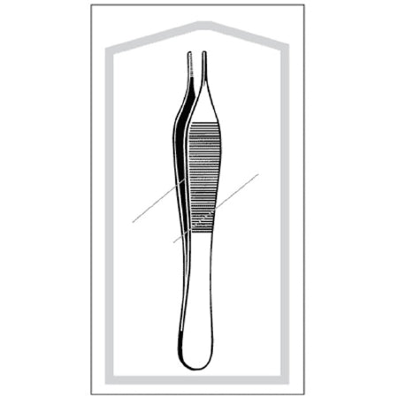 Sklar Econo Tissue Forceps Adson 4-3/4 Inch Floor Grade Stainless Steel Sterile NonLocking Thumb Handle Straight Smooth Jaws w/Delicate 1 X 2 Teeth - 96-2775