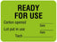 United Ad Label Pre-Printed Label Instructional Label READY FOR USE Carton opened __________Date Lot put in use__________Date Tech____________________ Fluorescent Green 1-3/4 X 2-3/8 Inch - ULLR305