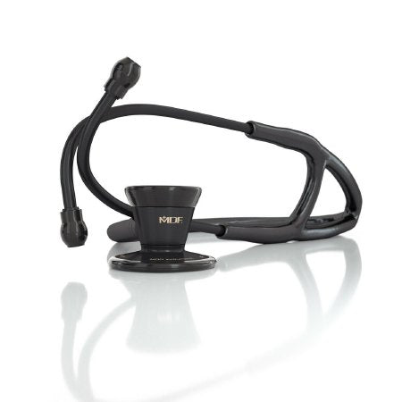MDF - Cardiology Stethoscope Black 1-Tube 23 Inch Tube Double-Sided Chestpiece - MDF797BO