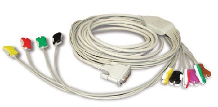 Schiller America - Stress Patient Cable 3.5 Meter, 10-Leads, Snap Clip Adapter Type - 2.400116S