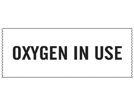 Shamrock - Pre-Printed Label Warning Label White Oxygen In Use 1 X 500 Inch - SN-75