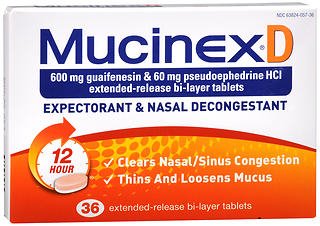 Adams Respiratory Therapeutics Mucinex Cold and Cough Relief 600 mg - 60 mg Strength Tablet 36 per Box - 63824005736