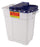 Becton Dickinson BD Pharmaceutical Waste Container 18-1/2 H X 17-3/4 W X 11-3/4 D Inch 9 Gallon White Base / Blue Lid Vertical Entry Slide Top - 305329