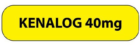 MedVision - Drug Label Anesthesia Label Kenalog 40mg Yellow 3/8 X 1-7/16 Inch - MV02SY4096