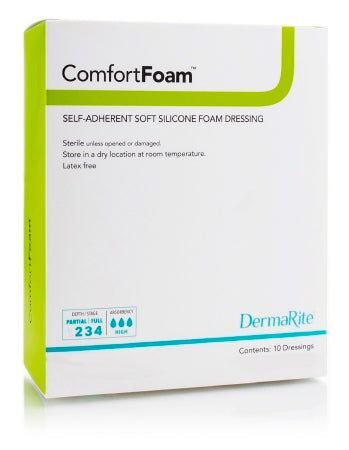 ComfortFoam - Silicone Foam Dressing 3 X 3 Inch Square Silicone Adhesive without Border Sterile - 44330