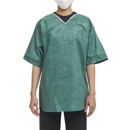 Graham Medical Products - Scrub Shirt Medium Green Without Pockets Short Sleeve Unisex - 62211