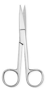 Centurion - Iris Scissors 5-1/2 Inch Length Floor Grade Stainless Steel Sterile Finger Ring Handle Straight Sharp Tip / Sharp Tip - 66260