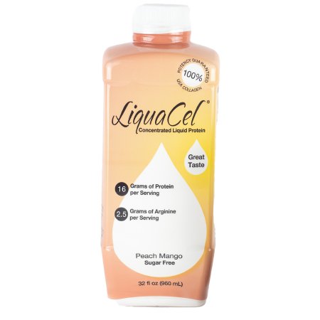 LiquaCel - Oral Protein Supplement Peach Mango Flavor Ready to Use 32 oz. Bottle - GH-87