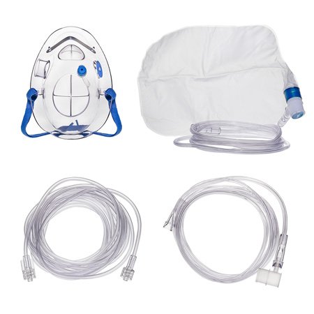 Curaplex POM - Procedural Oxygen Mask Elongated Style Adult One Size Fits Most Adjustable Head Strap - 301-0318LTEZ