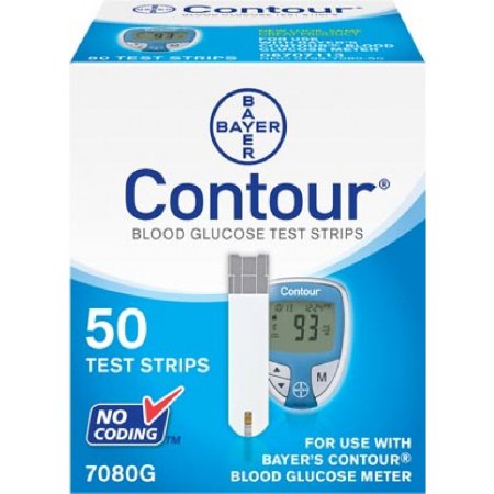Ascensia Diabetes Care Contour Blood Glucose Test Strips 50 Test Strips per Box - 7080G
