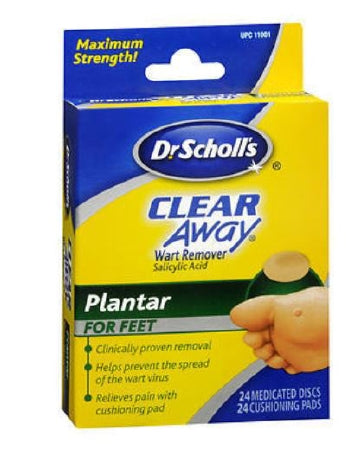 MSD Consumer Care Dr. Scholl's Clear Away Wart Remover 40% Strength Medicated Disc 24 per Box - 31101711001
