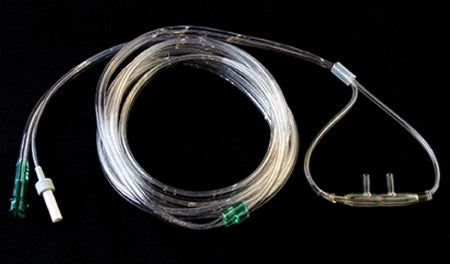 Tri-Anim Health Services ETCO2 Nasal Sampling Cannula with O2 ETCO2 Sampling / O2 Universal Straight Prong / Non-flared Tip - 87-4107