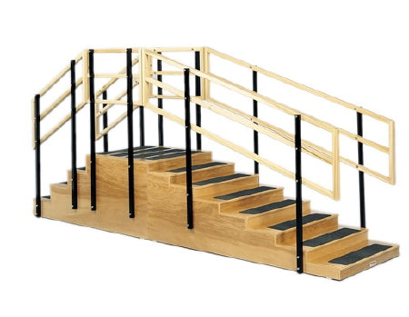 Fabrication Enterprises Convertible Training Stairs 3 X 10 Inch and 6 X 10 Inch Risers, 30 X 30 Inch Platform, Two-sided 30 X 54 X 70 Inch - 15-4201