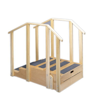 Fabrication Enterprises Compact Training Stairs 12 X 24 X 30 Inch Platform, 2 steps with 6 to 10 Inch Risers, One-sided 30 X 40 X 55 Inch - 15-4202