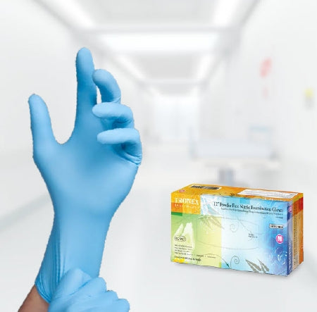 Tronex Healthcare Industries 9662 Series Exam Glove Small NonSterile Nitrile Extended Cuff Length Fully Textured Blue Chemo Tested - 9662-10