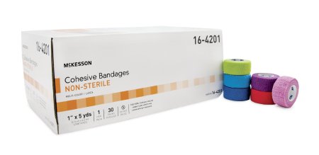 McKesson McKesson Cohesive Bandage 1 Inch X 5 Yard Standard Compression Self-adherent Closure Purple / Pink / Green / Light Blue / Royal Blue / Red NonSterile - 16-4201