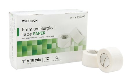 McKesson McKesson Medical Tape Skin Friendly Paper 1 Inch X 10 Yard White NonSterile - 100193