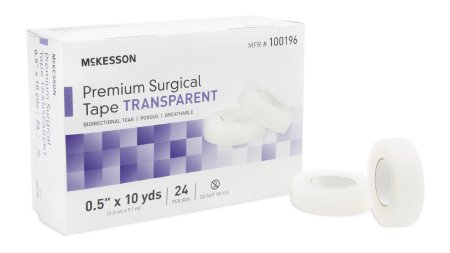 McKesson McKesson Medical Tape Water Resistant Plastic 1/2 Inch X 10 Yard Transparent NonSterile - 100196
