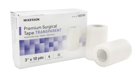McKesson McKesson Medical Tape Water Resistant Plastic 3 Inch X 10 Yard Transparent NonSterile - 100199