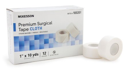 McKesson McKesson Medical Tape High Adhesion Silk-Like Cloth 1 Inch X 10 Yard White NonSterile - 100201
