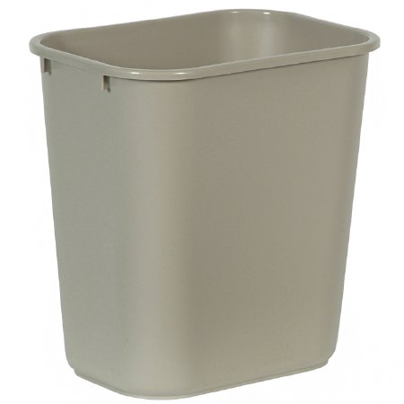 Saalfeld Redistribution Deskside Trash Can 28-1/8 Quart Rectangular Beige LLDPE Open Top - FG295600BEIG