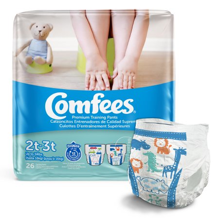 Comfees - Male Toddler Training Pants Pull On with Tear Away Seams Size 2T to 3T Disposable Moderate Absorbency - CMF-B2