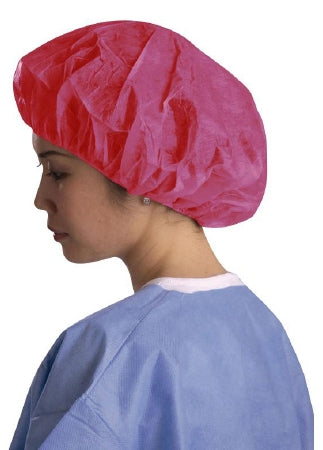 Medline - Bouffant Cap Large Red Elastic Closure - CRI1009