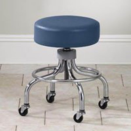 Chrome Series - Base Stool Backless Screw Adjustment 4 Casters Purple Gray - 2102-PRPLGRY