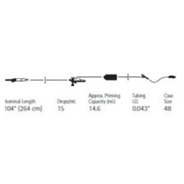 Icu Medical Iv Administration Set Lifeshield Plumset Prprcd Yinj 104 15Drp 14.6Ml 48/Ca - 1187912