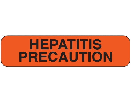 Shamrock Scientific Shamrock Pre-Printed Label Safety Data HEPATITIS / PRECAUTION Fluorescent Red 5/16 X 1-1/4 Inch - UPCR-1245