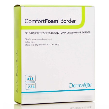 ComfortFoam Border - Silicone Foam Dressing 7-1/5 X 7-1/5 Inch Sacral Silicone Adhesive with Border Sterile - 43880