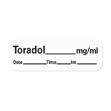 Precision Dynamics Pre-Printed Label Anesthesia Label Toradol mg/mL White 1/2 X 1-1/2 Inch - LAN201