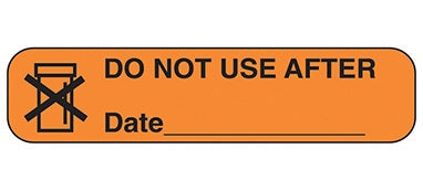Health Care Logistics Indeed Pre-Printed Label Auxiliary Label Do Not Use After Date ______ Orange 3/8 X 1-5/8 Inch - 2032