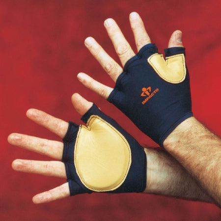 Patterson Medical Supply IMPACTO Push Glove Fingerless Medium Black / Tan Hand Specific Pair - 565606