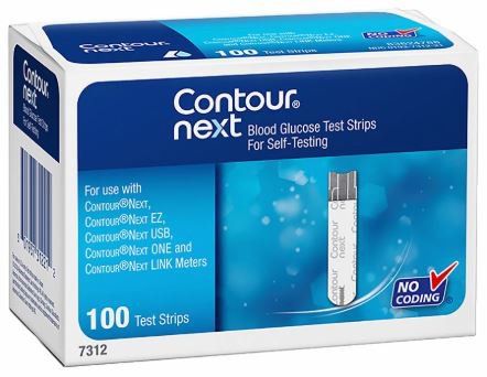 Ascensia Diabetes Care CONTOUR GLUCOSE STRIP 100BX 100/BX 12BX/CS NEXT EZ - 7312