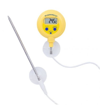 Traceable - Digital Water-Resistant Thermometer Fahrenheit / Celsius -58° to +572°F (-50° to +300°C) Stainless Steel Probe Multiple Mounting Options Battery Operated - 90205-22