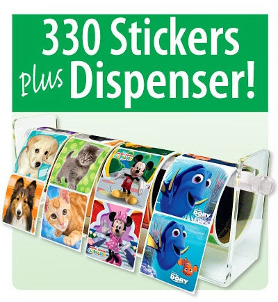 Medibadge Kids Love Stickers 330 Count Small Dispenser And 4 Best Sellers Sticker - SDBS4